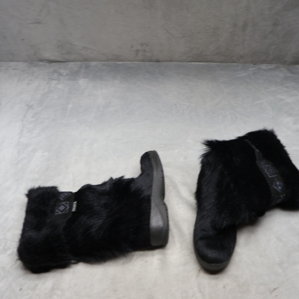 Tecnica Women 7.5 Winter Boots Black Skandia Faux Fur Après Ski Winter Retro Vtg
